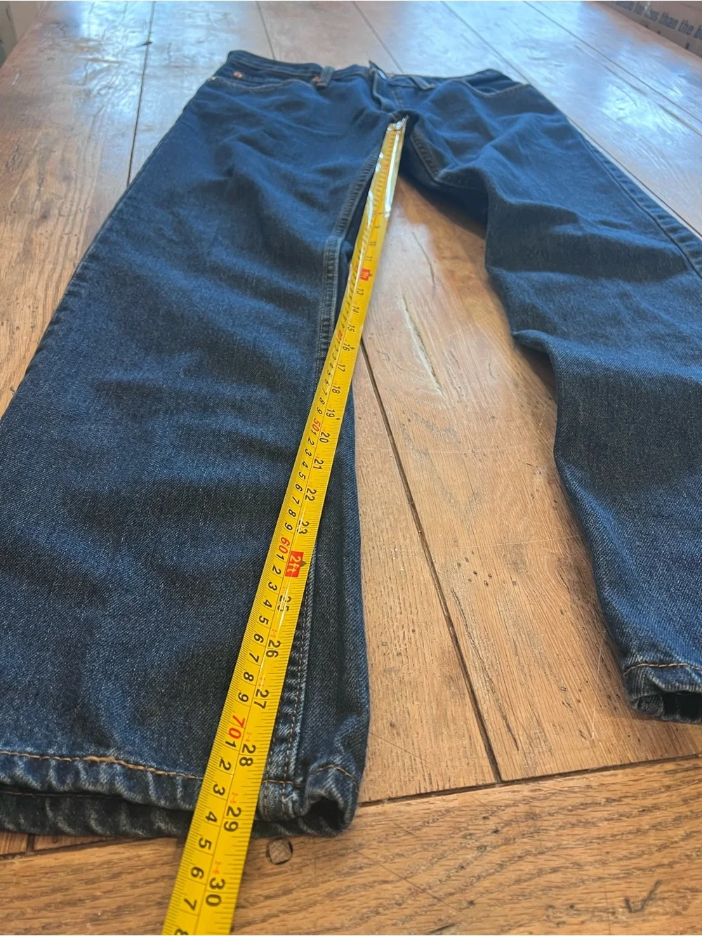Levi's Men’s Blue Dark Wash Denim Jeans Straight Fit Mid Rise Streetwear 31/30